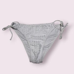 Zaful White Crochet Eyelet Embroidered Bikini Bottoms Medium